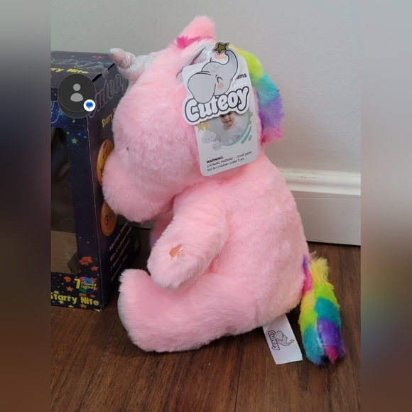Magical Rainbow unicorn night light plush - Picture 8 of 12